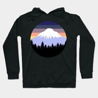 Retro Sunset Pacific Northwest Forest Hoodie